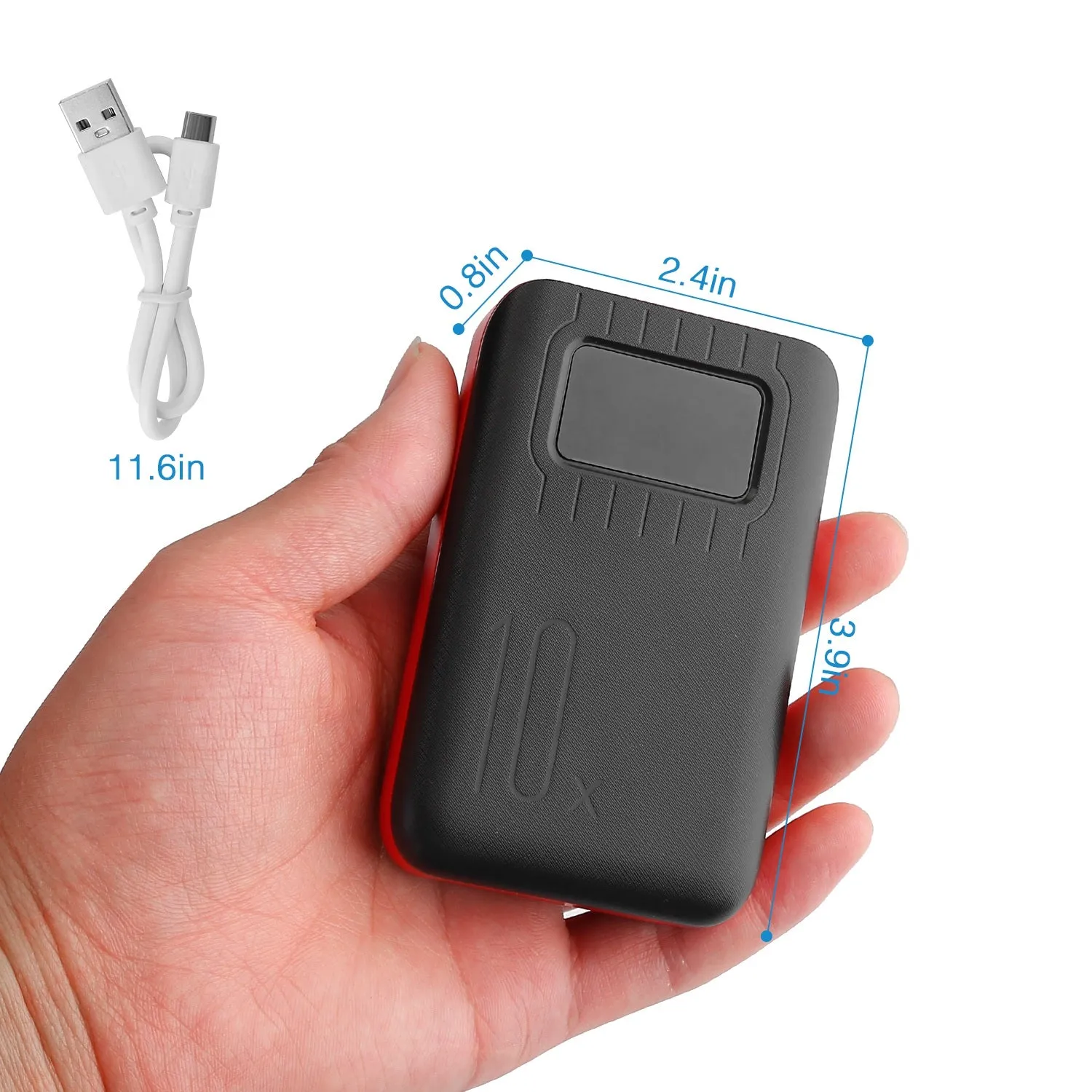 10000 mAh Portable Powerbank Dual USB Charger Port with LCD Display