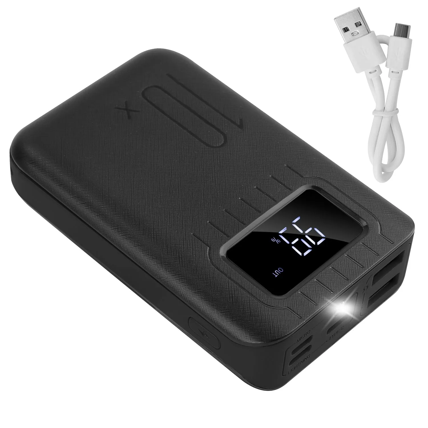 10000 mAh Portable Powerbank Dual USB Charger Port with LCD Display