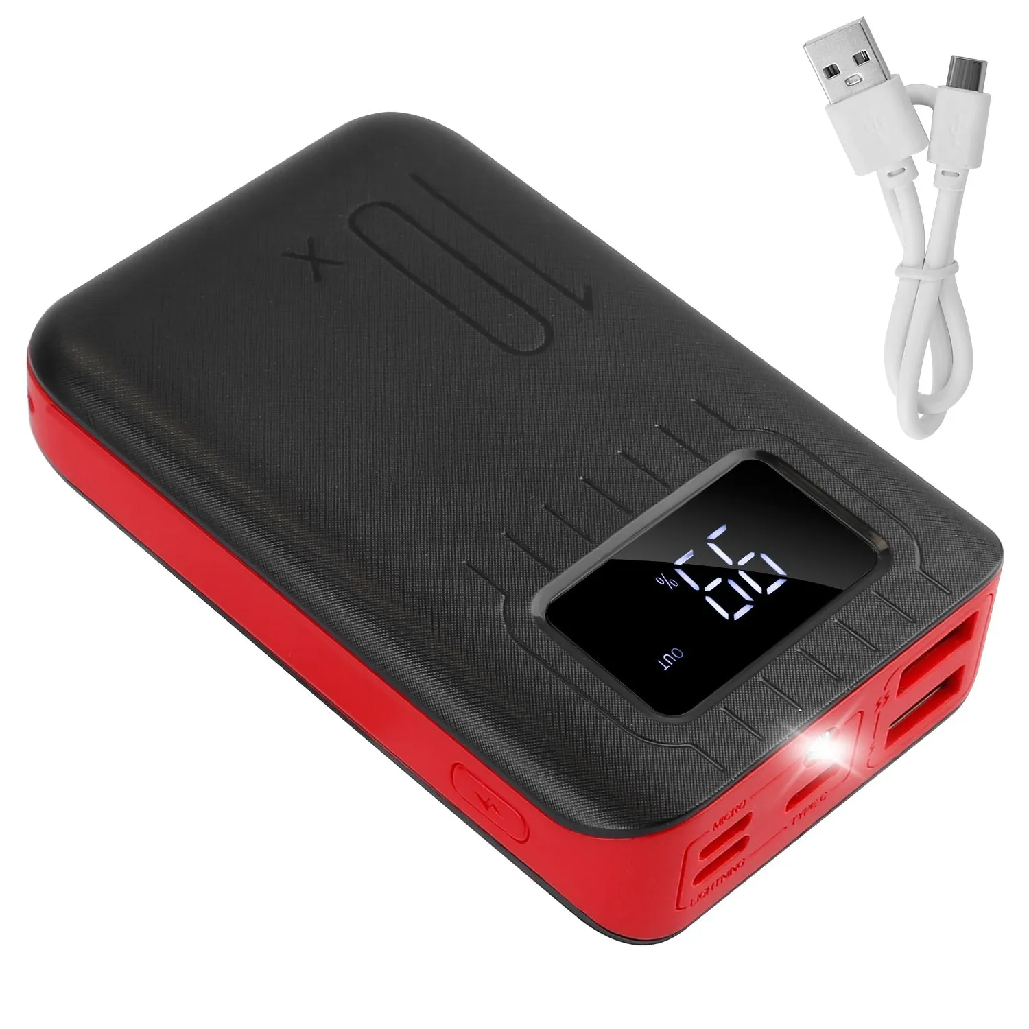 10000 mAh Portable Powerbank Dual USB Charger Port with LCD Display