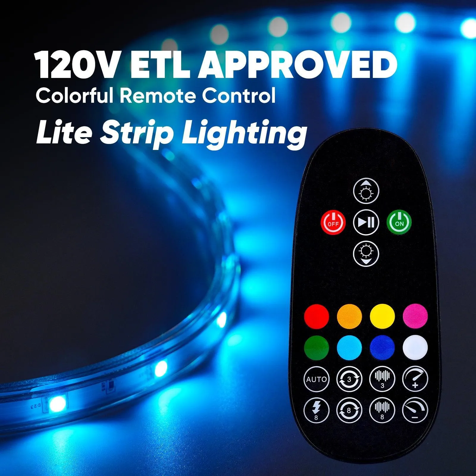 110V Lite RGB LED Strip Light Soft Ambient Lighting Low Luminance