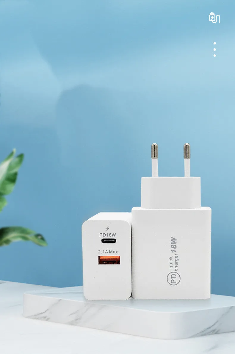 18W USB-C Fast Charge USB Type-C PD Charger US Plug Fast Charging Adapter