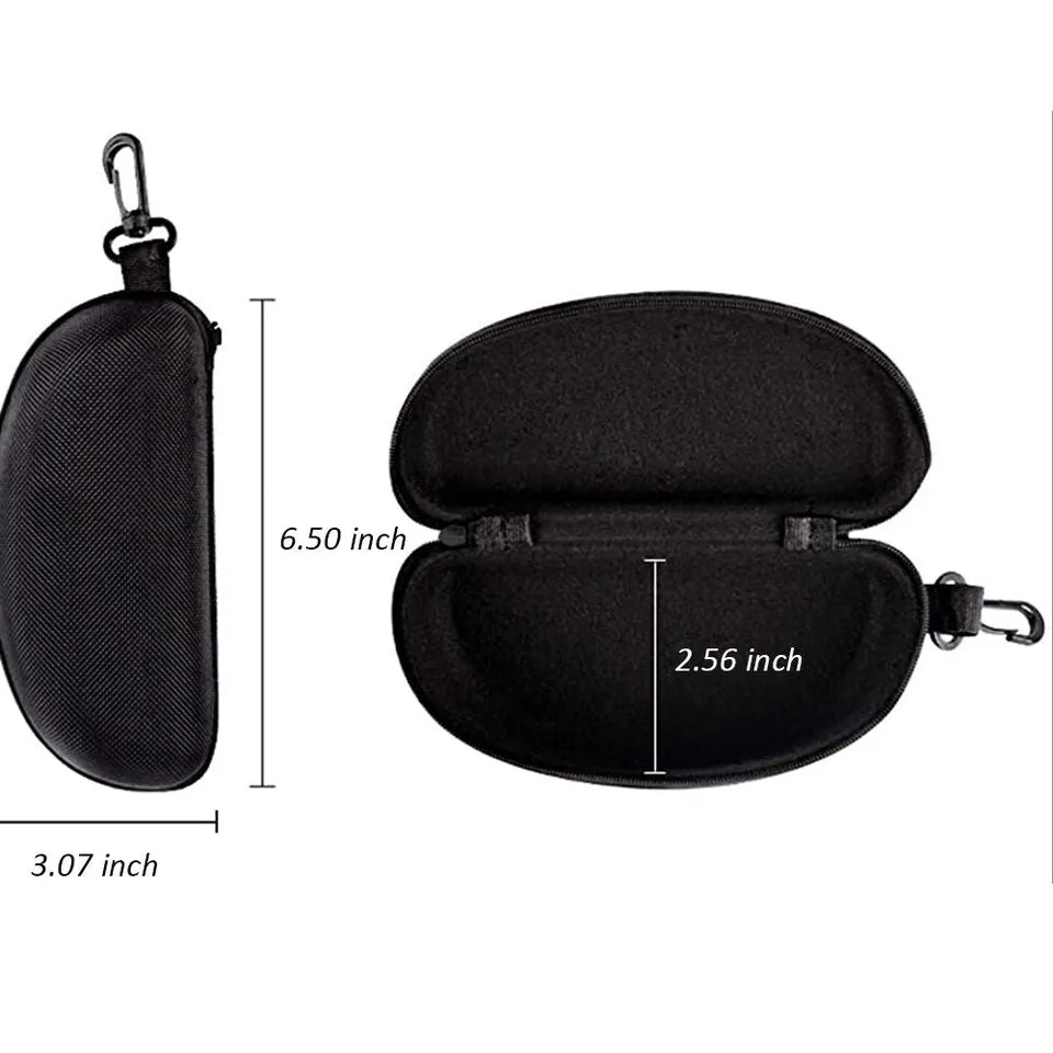 2-Pack Eye Glasses Case Box Sunglasses Protector Hard Zipper Belt Clip Portable