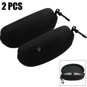 2-Pack Eye Glasses Case Box Sunglasses Protector Hard Zipper Belt Clip Portable