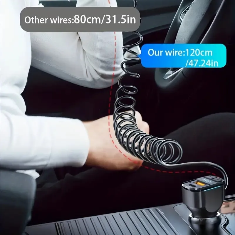 3-in-1 65W 3-port USB PD Fast Car Charger