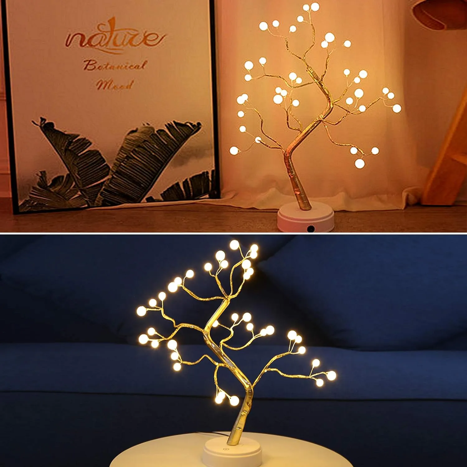 60LED Tree Lights Bulbs, Battery Operated, Warm White