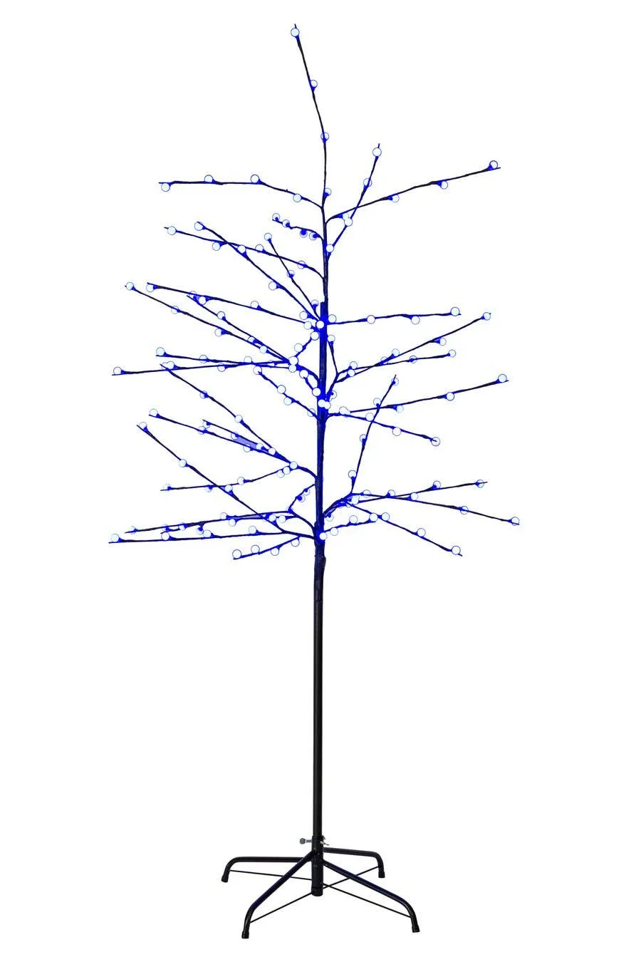 6ft Tree Light Bulb, lead wire 3m, UL IP44 transformer, black branch - Blue