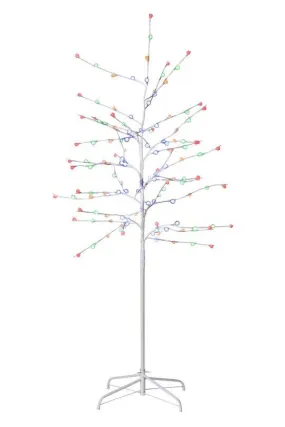 7ft Tree Light Bulb, lead wire 3m, UL IP44 transformer, white branch - Multicolor