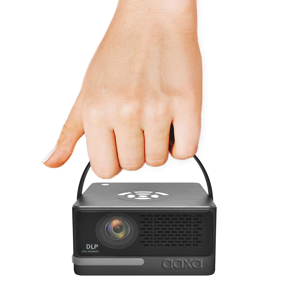 AAXA P6 Ultimate DLP Portable Projector, 6 Hour Battery, Wireless Mirroring, WiFi/BT