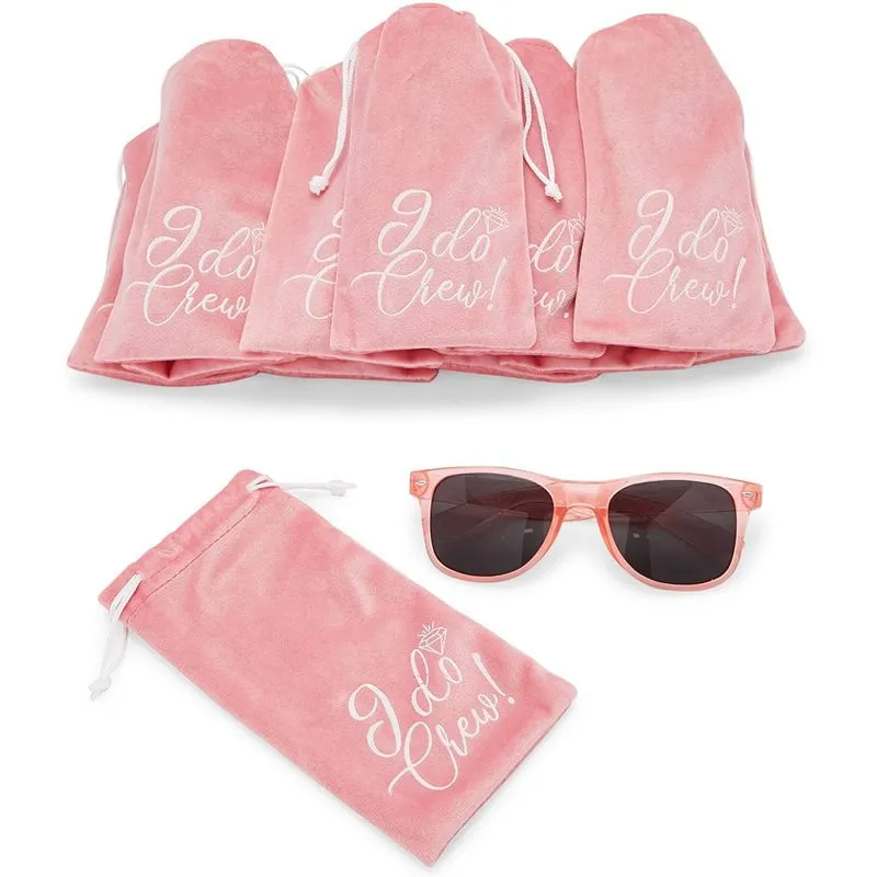 Bachelorette Party Favor Sunglasses, I Do Crew (Pink, 12 Pack)