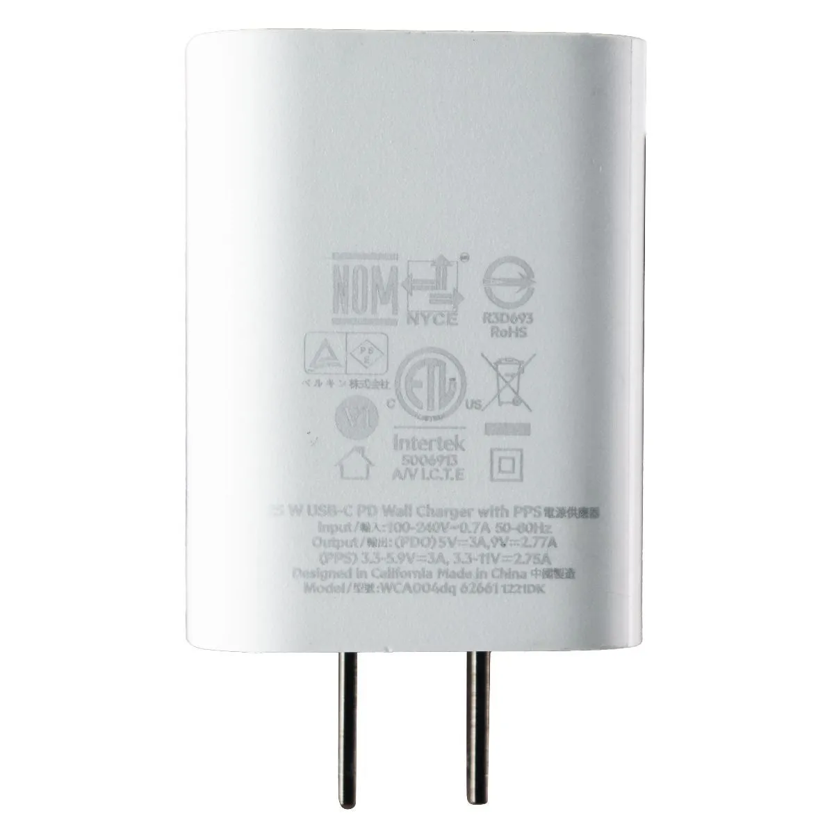 Belkin 25-Watt (USB-C) PD Wall Charger - White (WCA004dq)