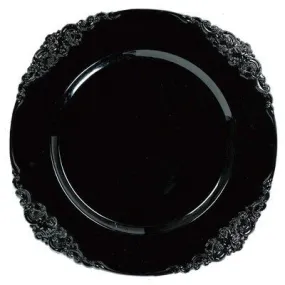 Black Plastic Motif Charger