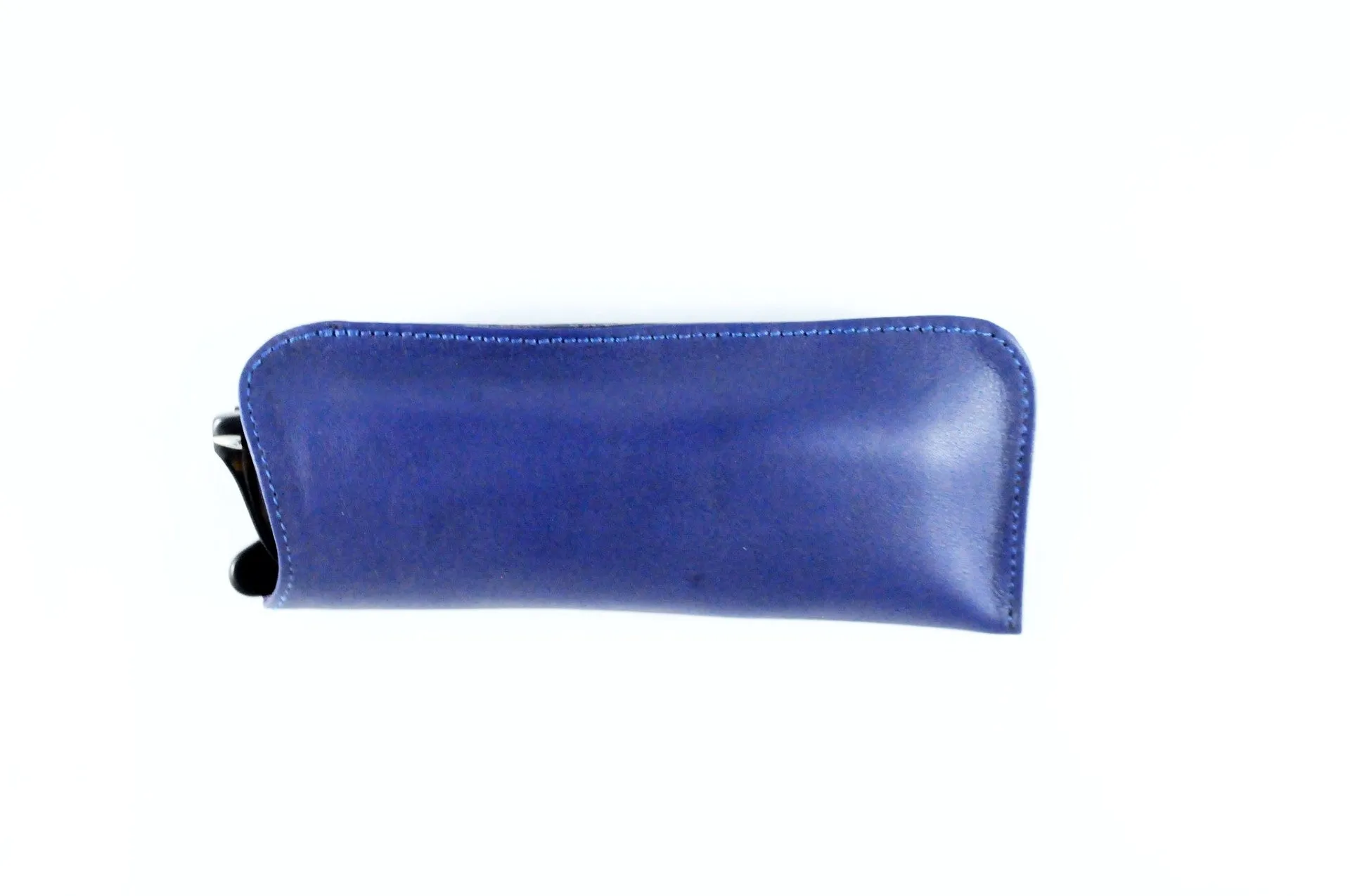 Blue Leather Glasses Case