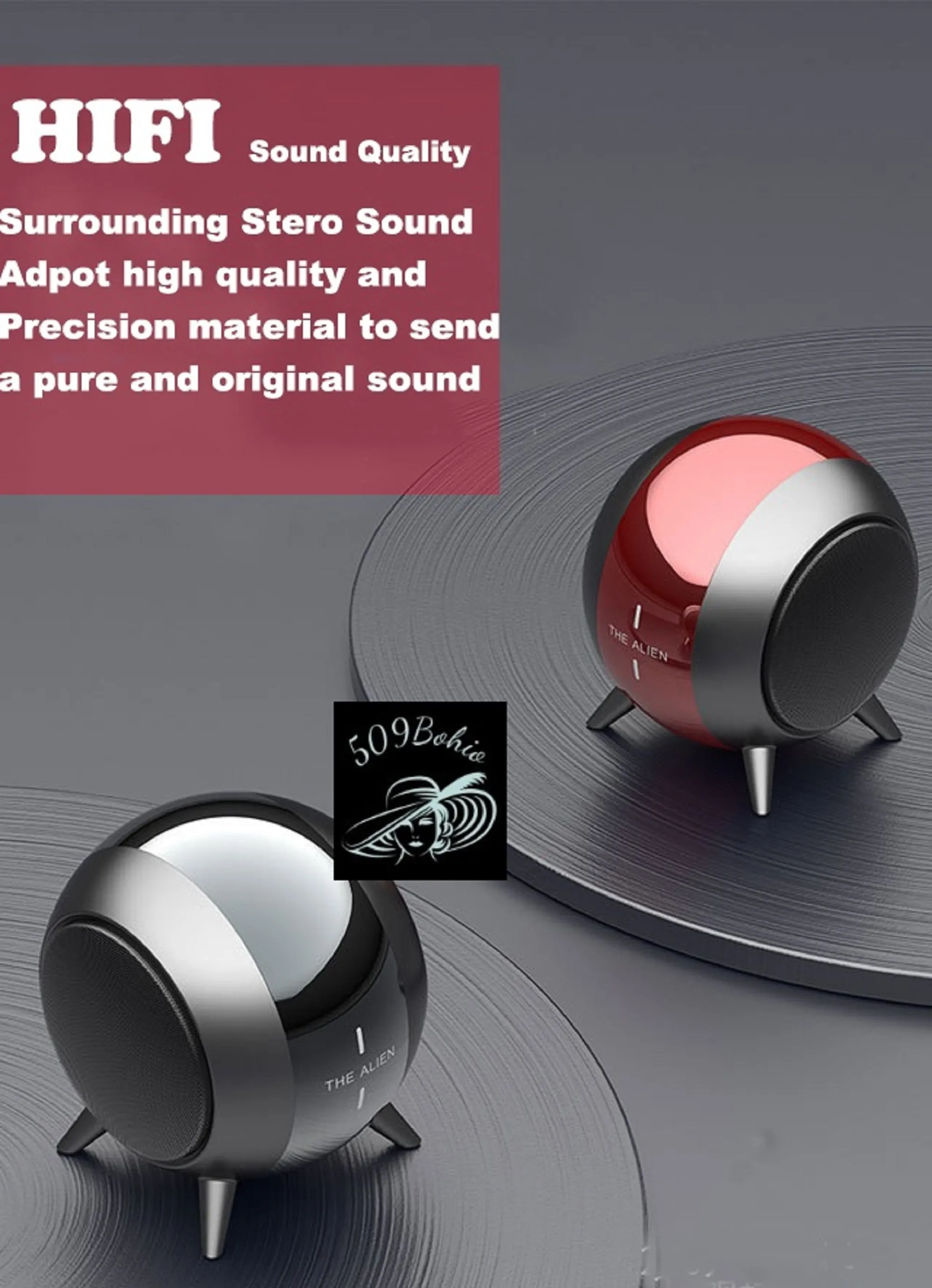 Bluetooth Speaker Alien-Shaped  Black/Red