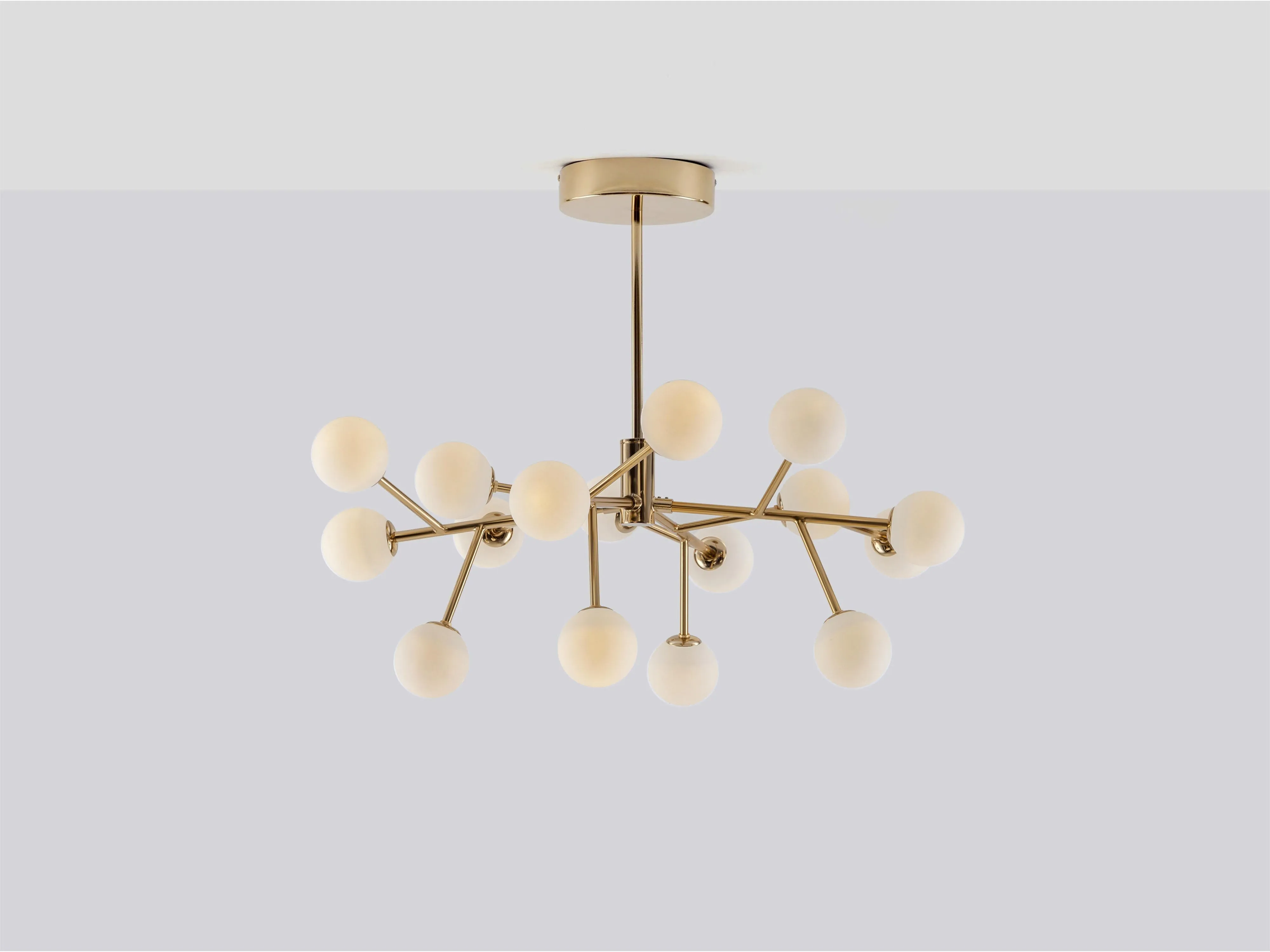 Brass sputnik flush ceiling light