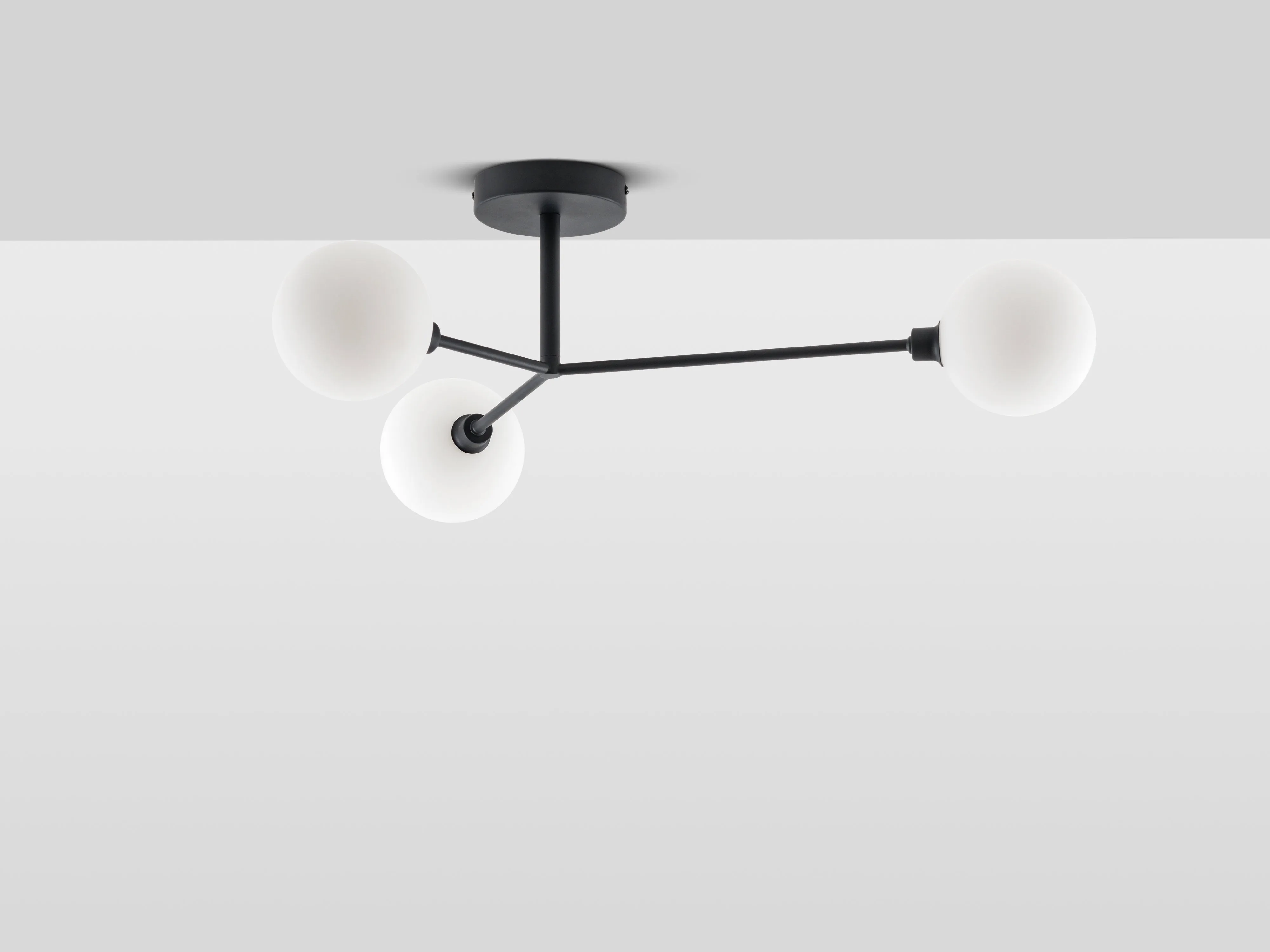 Charcoal grey 3 light flush ceiling light