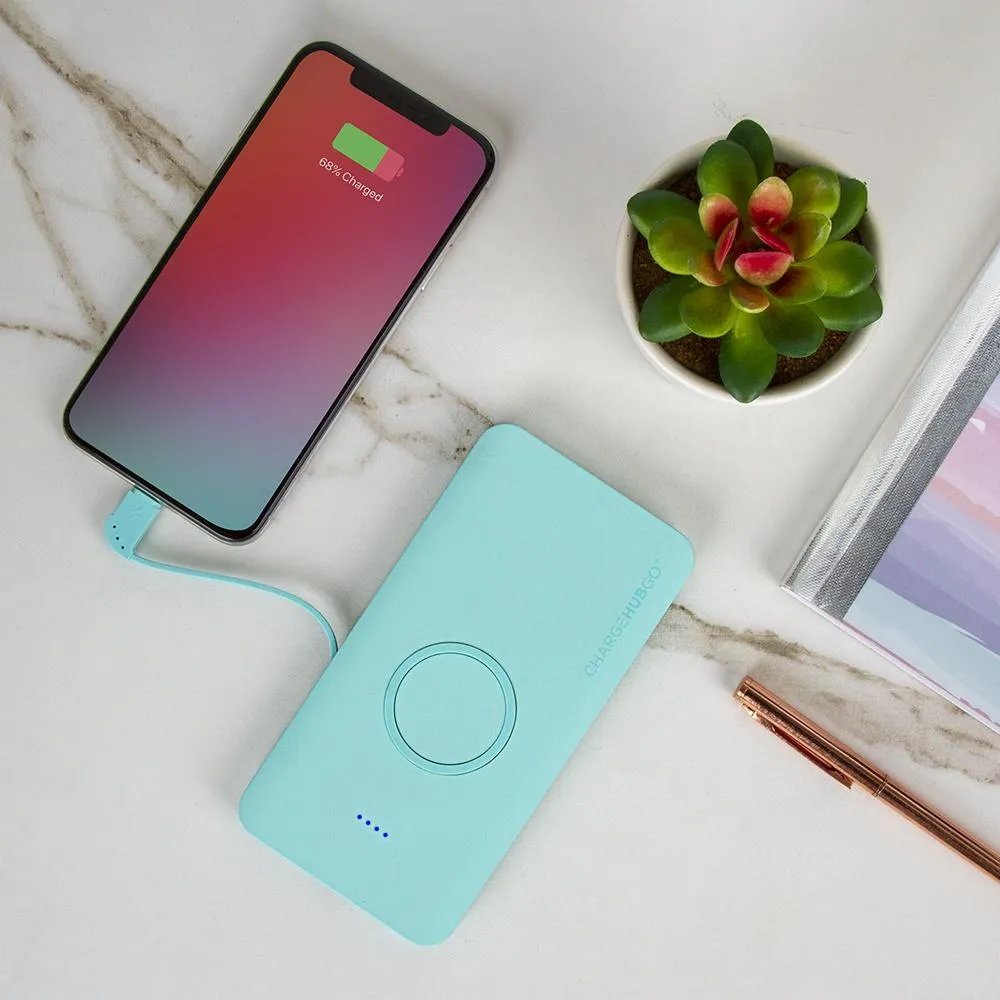 ChargeHubGO  Power Bank with Wireless Charging Pad