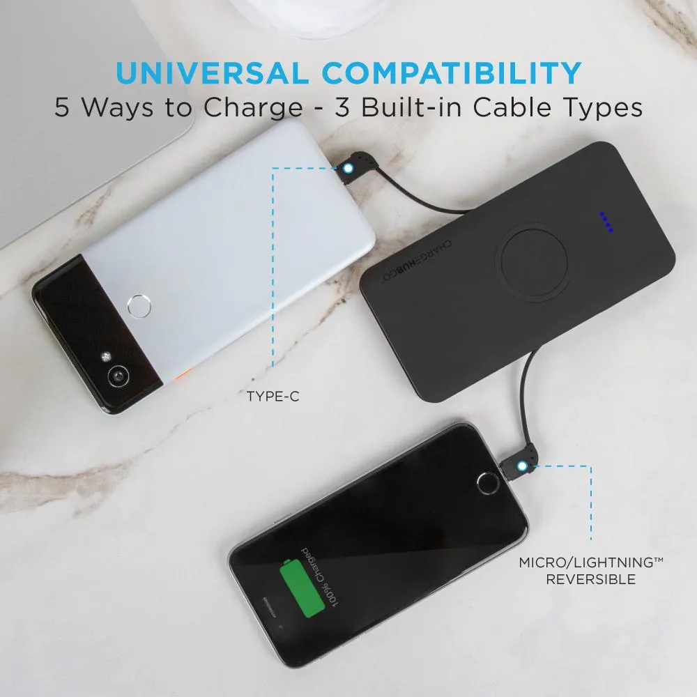 ChargeHubGO  Power Bank with Wireless Charging Pad