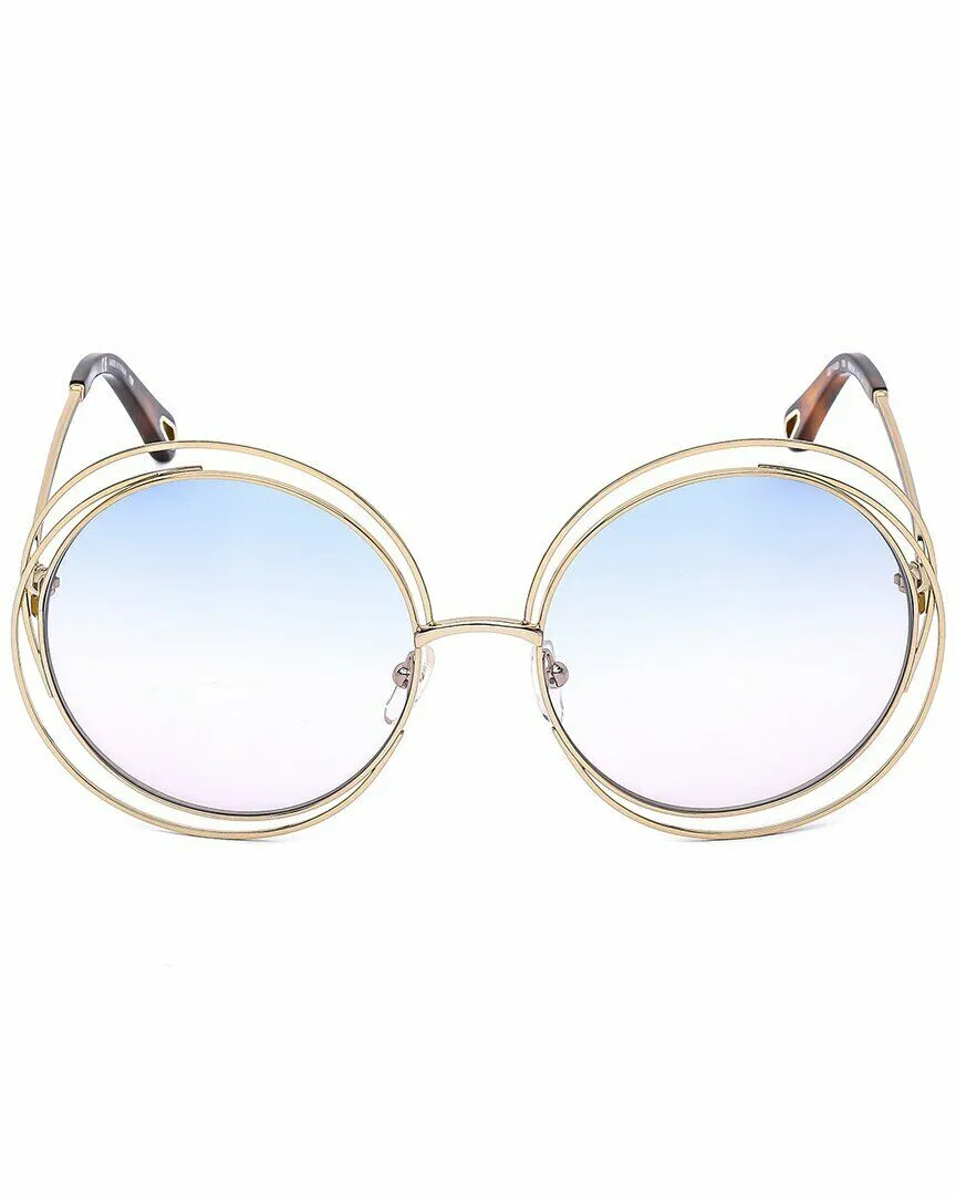 Chloe Blue Havana Round Sunglasses