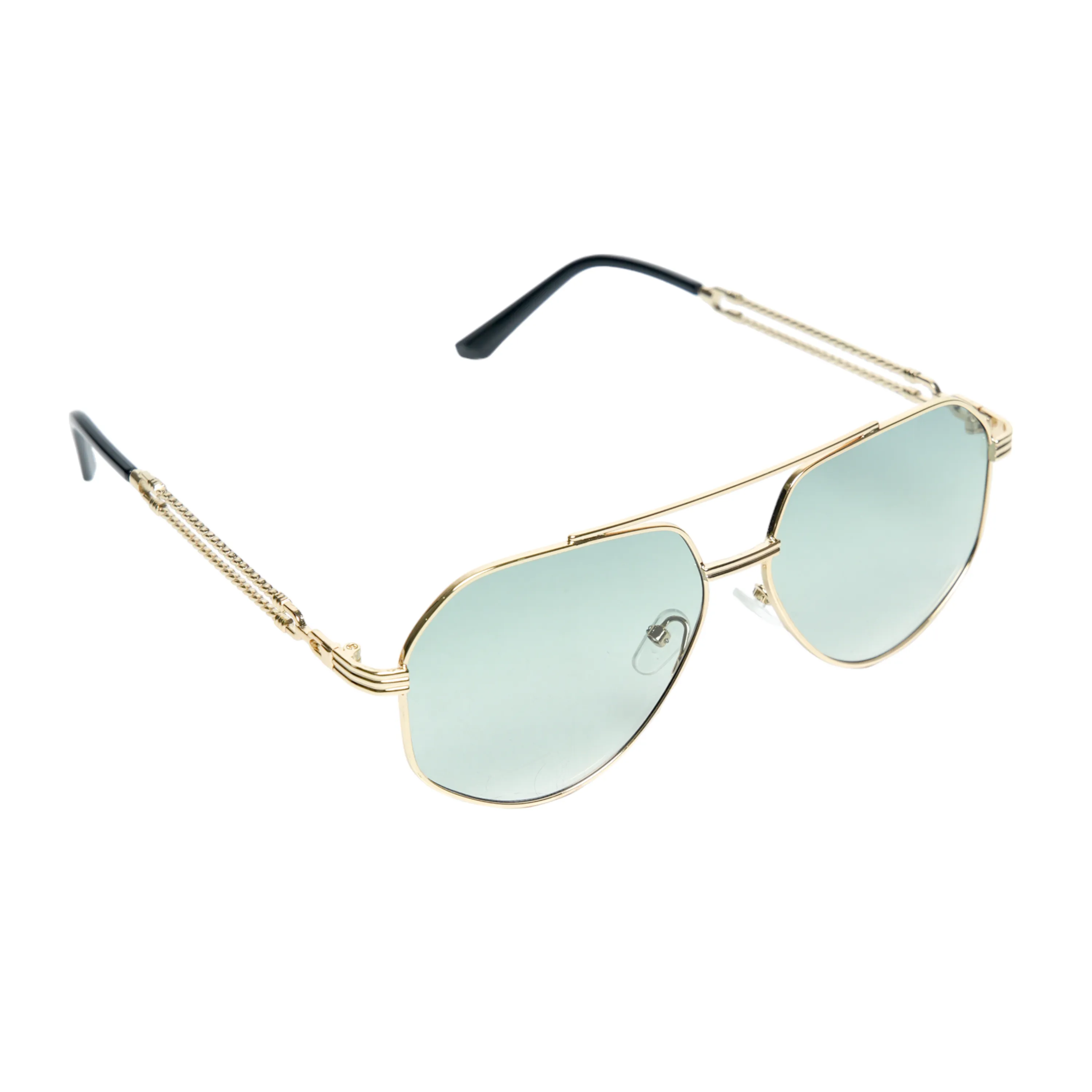 Chokore Double Bridge Aviator Sunglasses with Stylish Temple (Green)