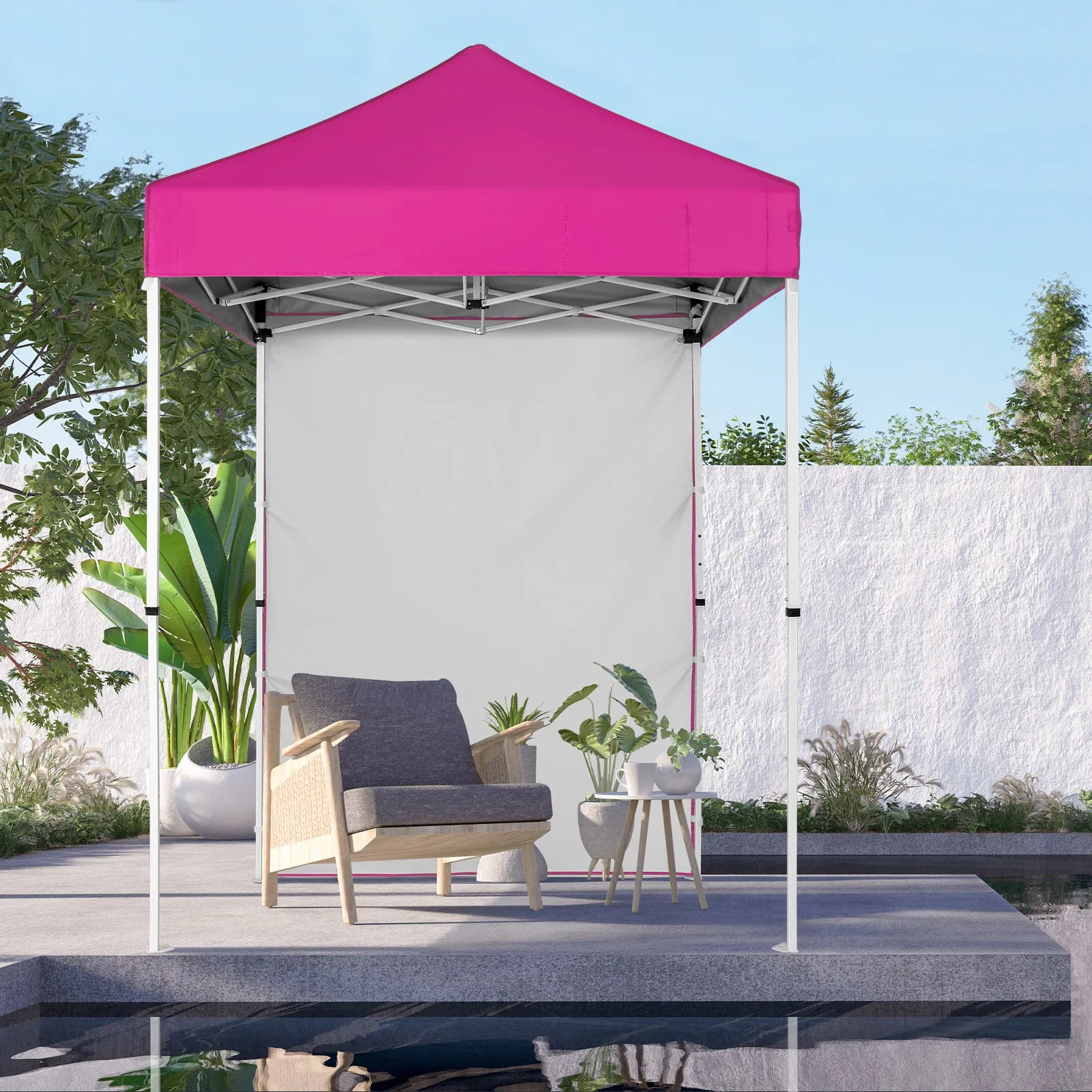 COOS BAY 5x5 Outdoor Portable Canopy Tent with One Removable Sunwall