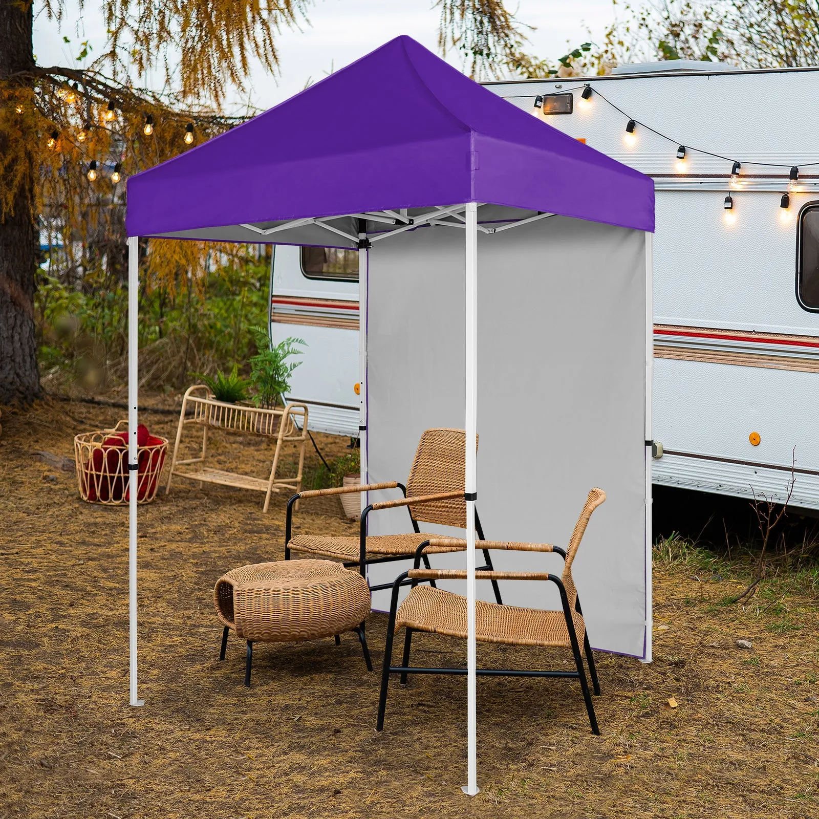 COOS BAY 5x5 Outdoor Portable Canopy Tent with One Removable Sunwall