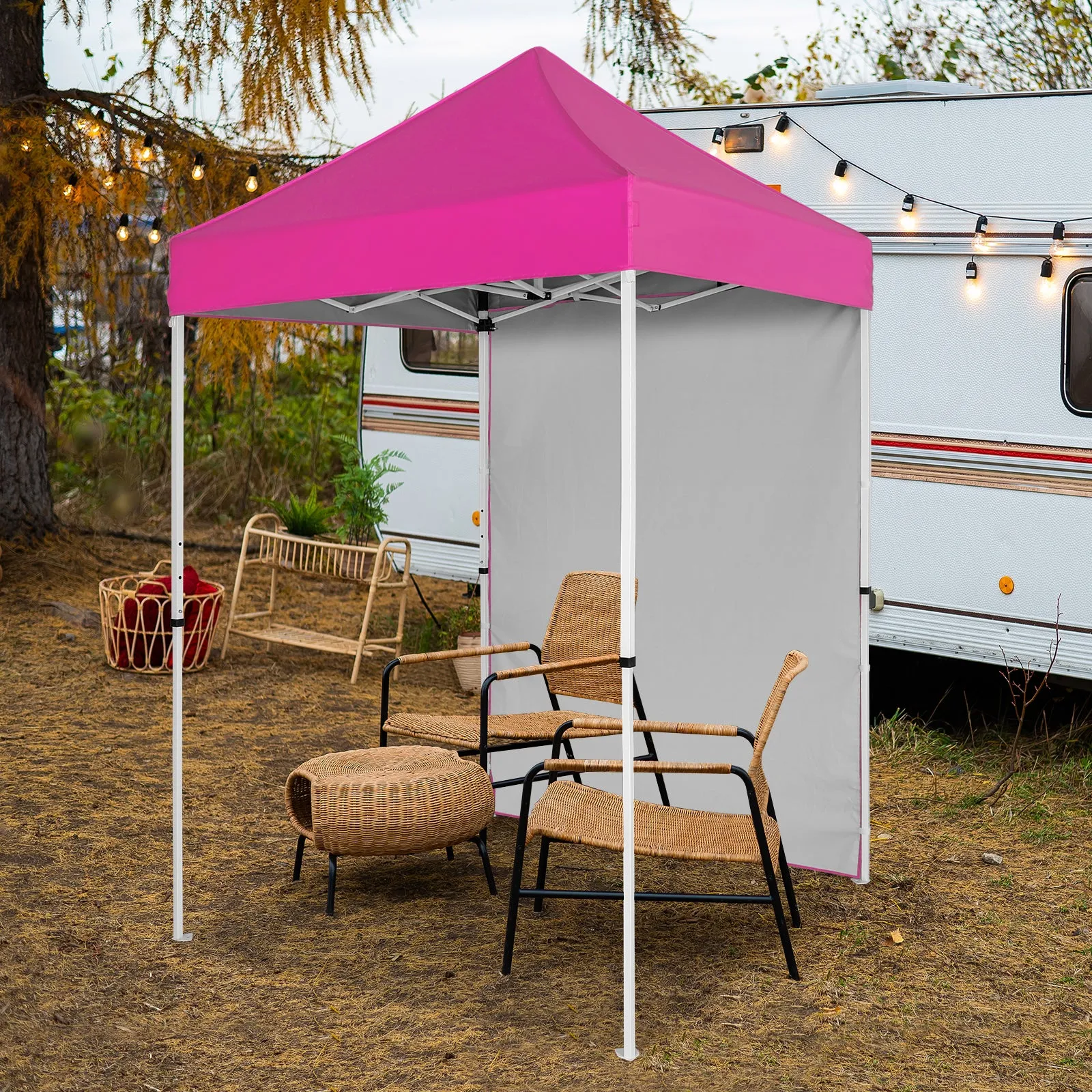 COOS BAY 5x5 Outdoor Portable Canopy Tent with One Removable Sunwall