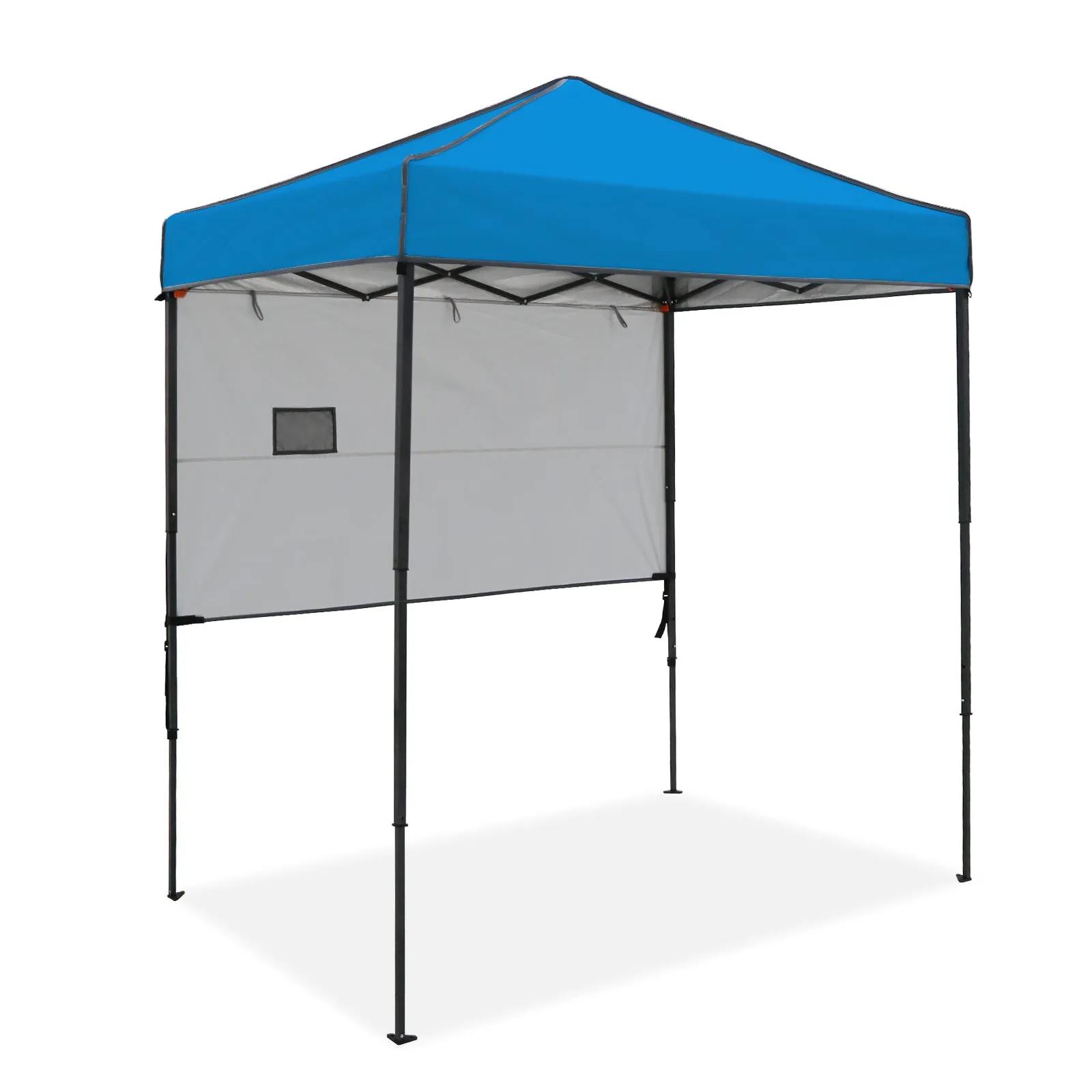 COOS BAY 6' x 4' Instant Pop Up Canopy Tent with Adjustable Sun Wall, Lightweight Compact Portable Sun Shelter with Carry Bag, Gray / Light Blue