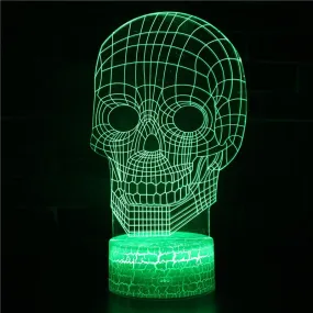 Creative Gifts Touch Sensor Colorful 3D Skull Flower Head LED Night Lights Crossbones Table Lamp Child Baby Sleeping Lighting