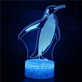 Cute Penguins 3D Night Light LED Remote Touch Switch 7 Color Change Animal Desk Lamp Indoor Atmosphere Lamp As Kid's Gift