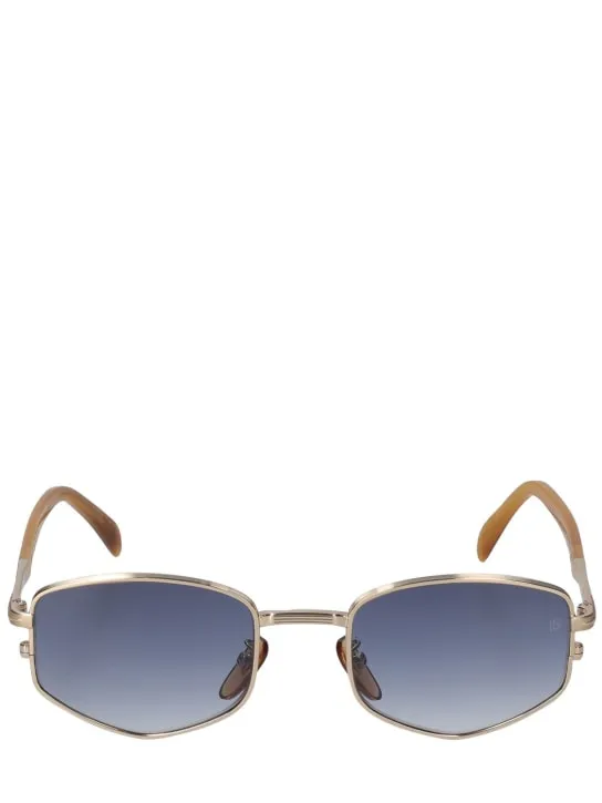 DB Eyewear by David Beckham   DB oval aviator metal sunglasses 