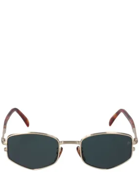 DB Eyewear by David Beckham   DB oval aviator metal sunglasses 