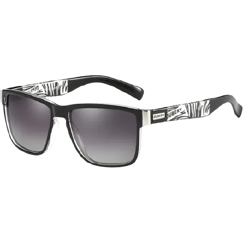 Dubery Polarized Sunglasses 100% UV Protection Black & Transparent/Gray D518 C3