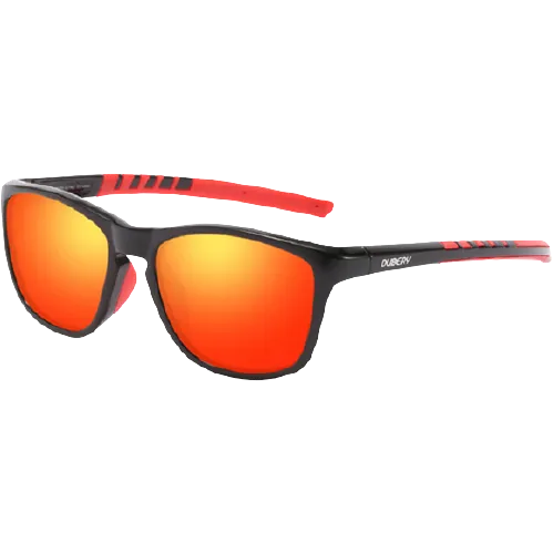 Dubery Polarized Sunglasses 100% UV Protection Black/Red D202 C5