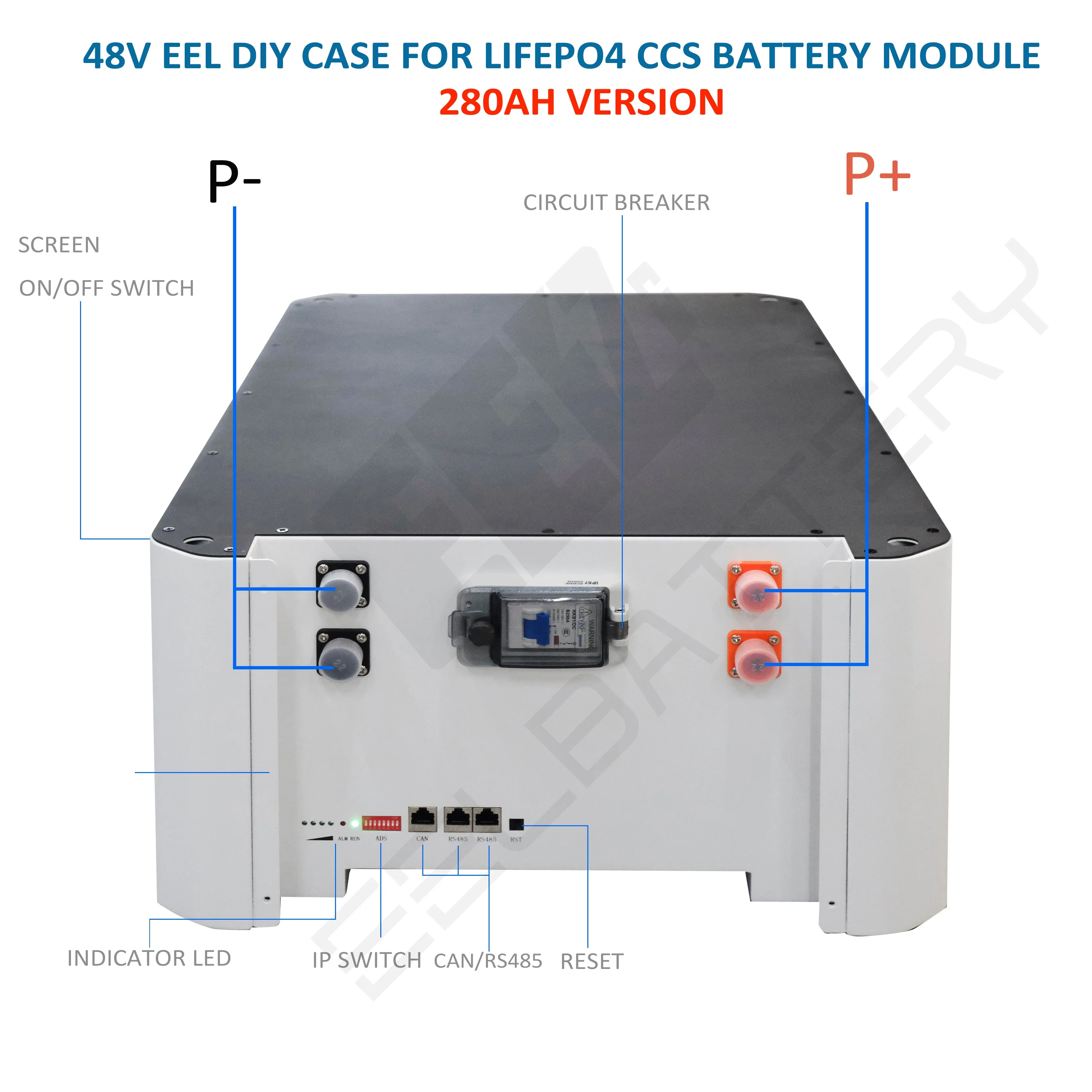 EEL 48V 16S Battery DIY 280 CCS Module Box Kits with Bluetooth BMS Home Energy Storage Stackable Type