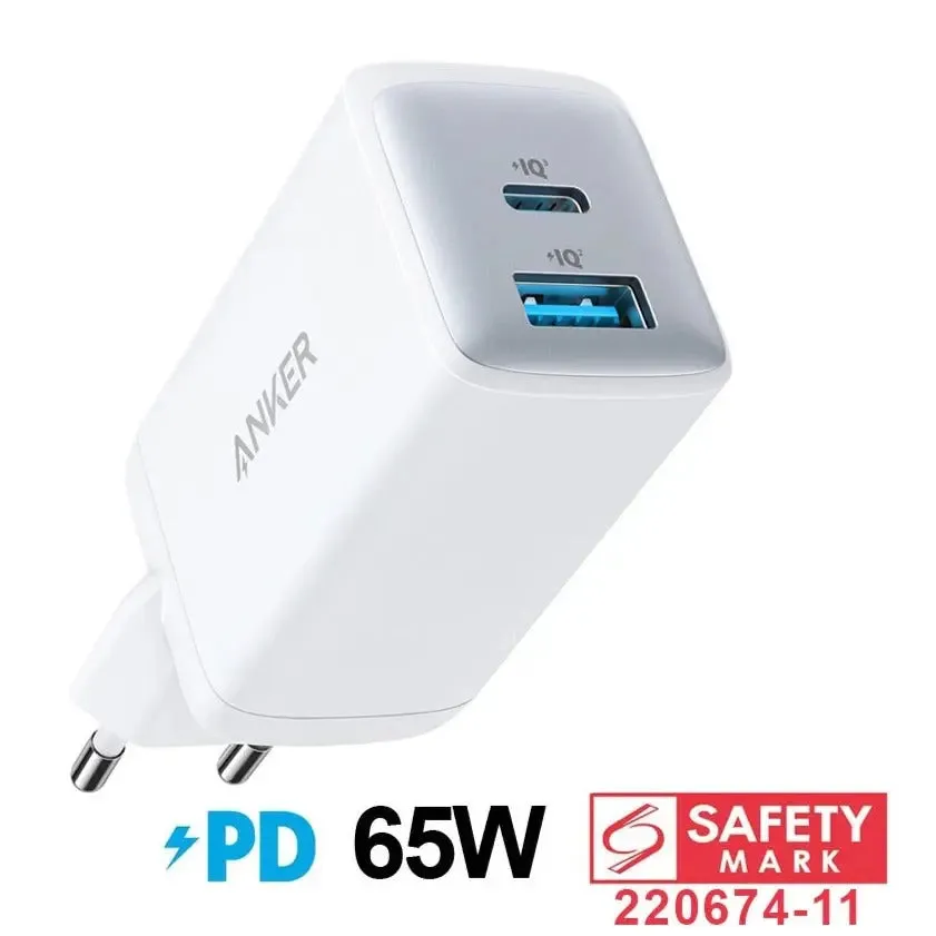 [Eu Plug, 2Pin] Anker Charger 725 Powerport 65W USB C Charger A2325