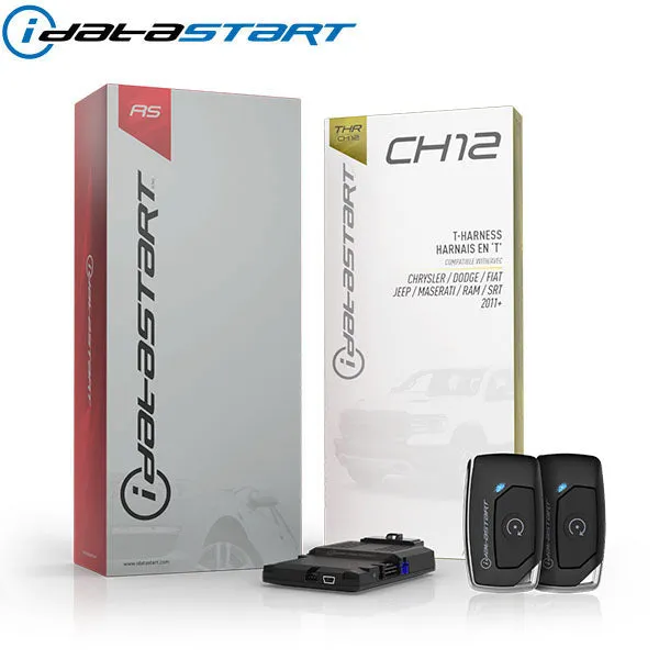 Firstech - iDatastart - Chrysler / Dodge / Fiat / Jeep / Ram - HC1111A / HC2312AC - 1 Button Remote - Optional 1-Way / 2-Way - Keyless Remote Start System Kit - Up to 3000ft - CH12 T-Harness