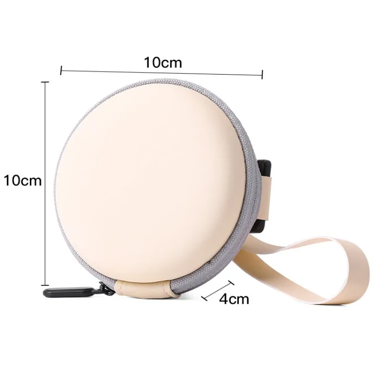 Folding Sunglasses Round Storage Bag Air Cushion Shape Glasses Case(Beige)