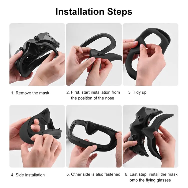 For DJI Avata Goggles 2 PULUZ Flying Eye Mask Silicone Protective Case(Black)