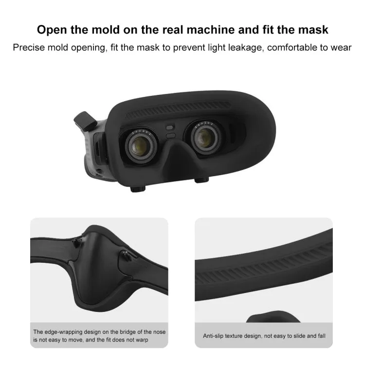 For DJI Avata Goggles 2 PULUZ Flying Eye Mask Silicone Protective Case(Black)