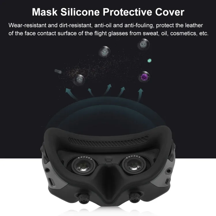 For DJI Avata Goggles 2 PULUZ Flying Eye Mask Silicone Protective Case(Black)