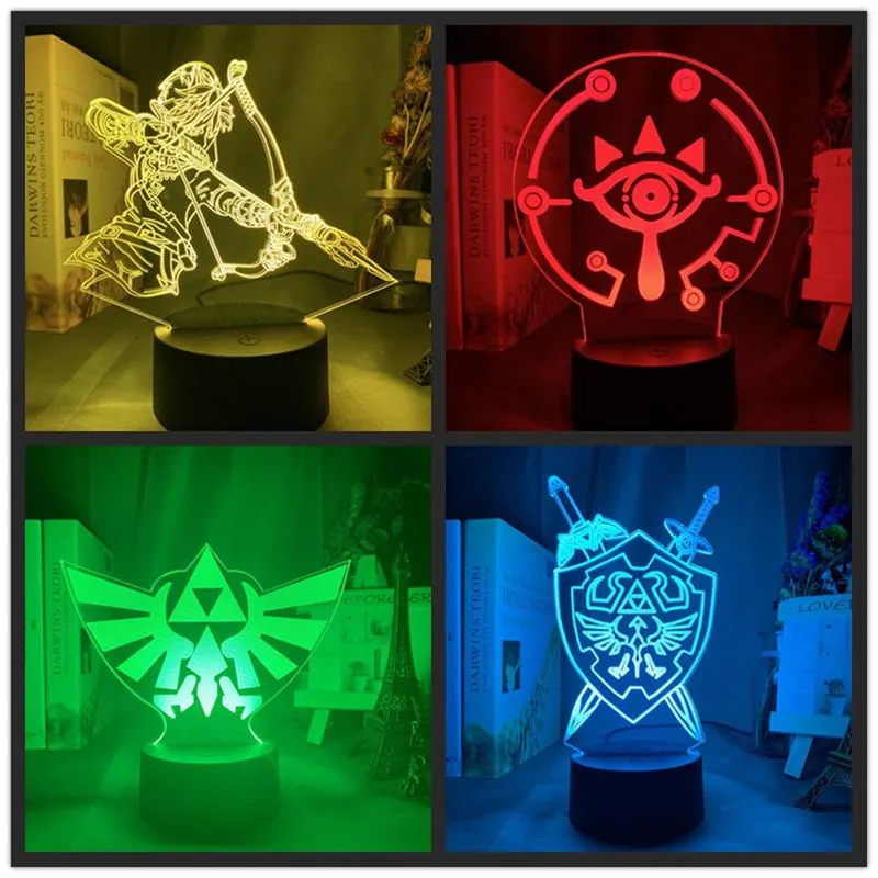 Game 3D LED Touch Remote Night Light Colorful Link Bedside Sleeping Lamp Bedroom Decor