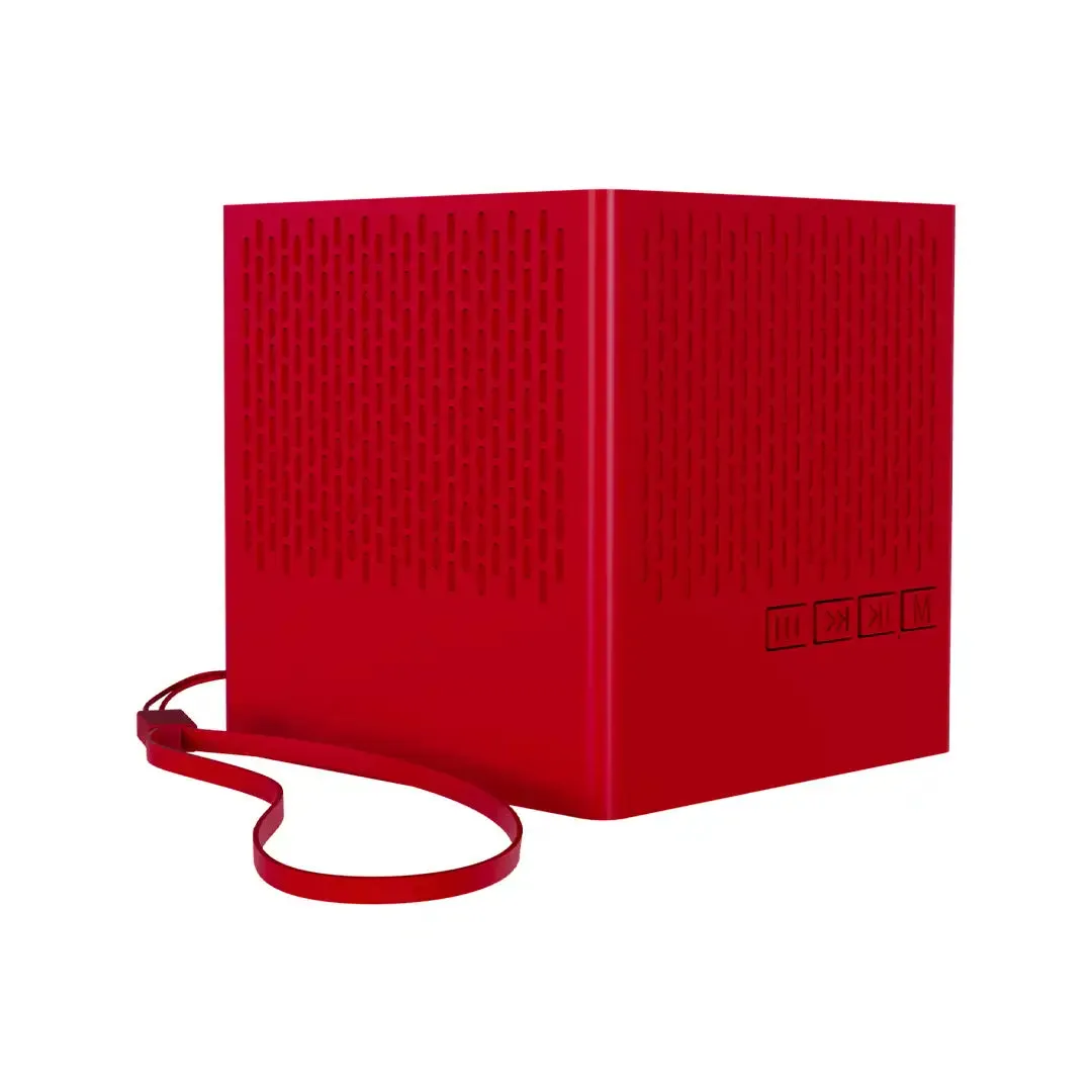 Kube 5W Portable BT 5.3V Speaker With In-Built Mic- Red (LBS-702)