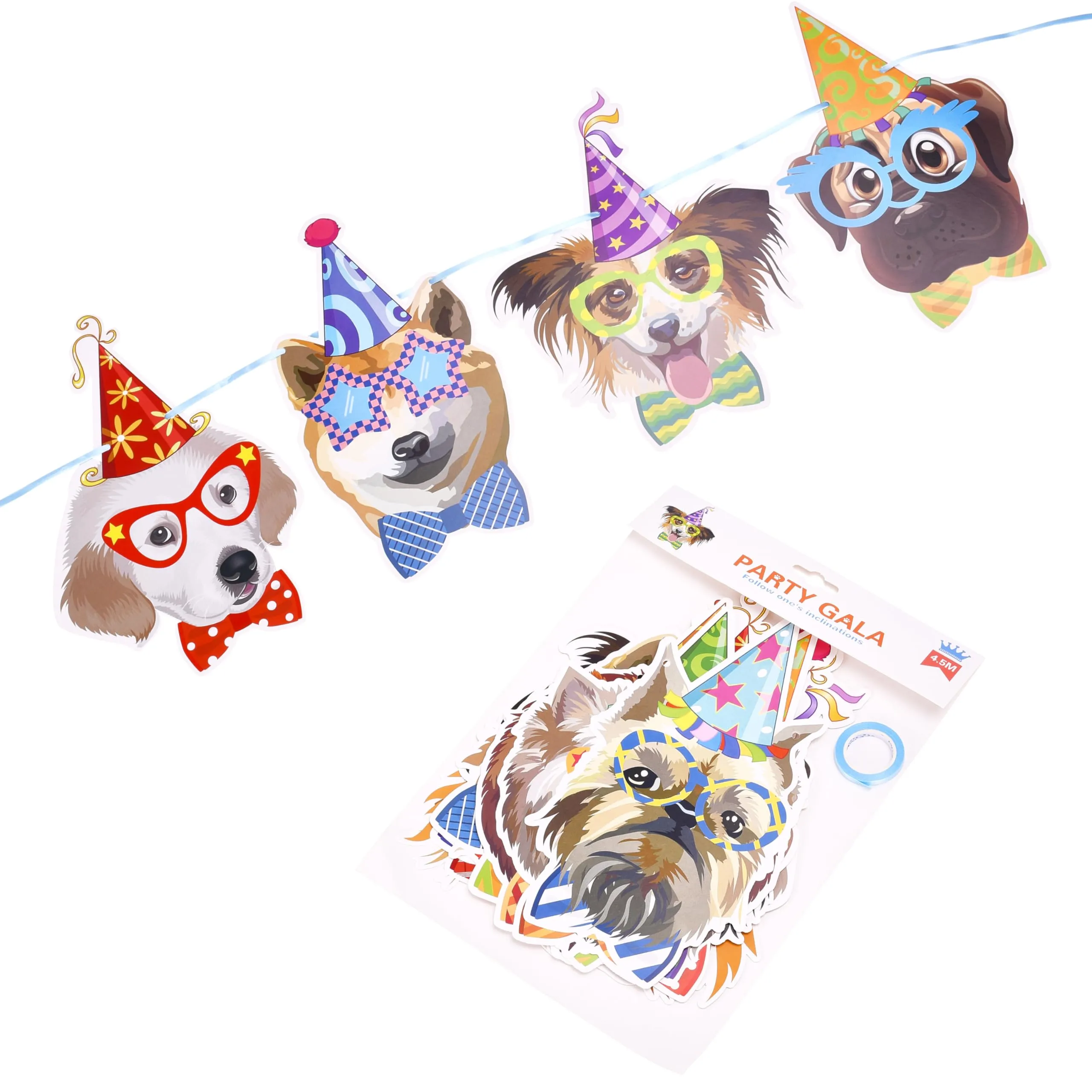 Meanttobe Funny Birthday Decorations - Dogs Glasses Birthday Banner Decor - Dog