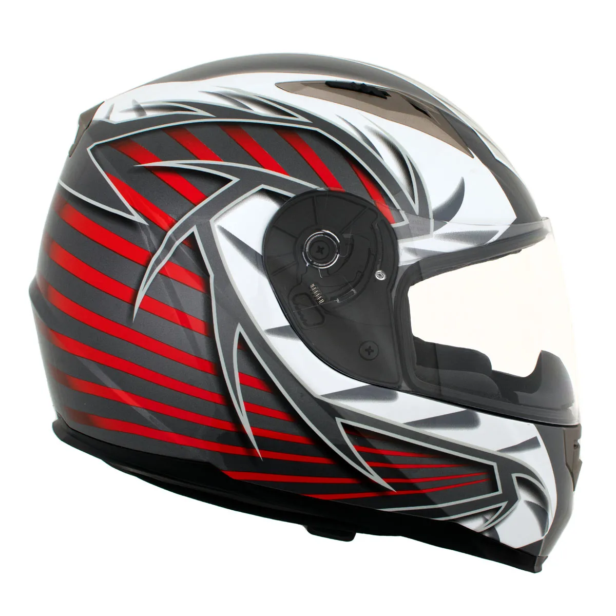 Milwaukee Helmets H520 Titanium and Red Chit-Chat Black Full Face