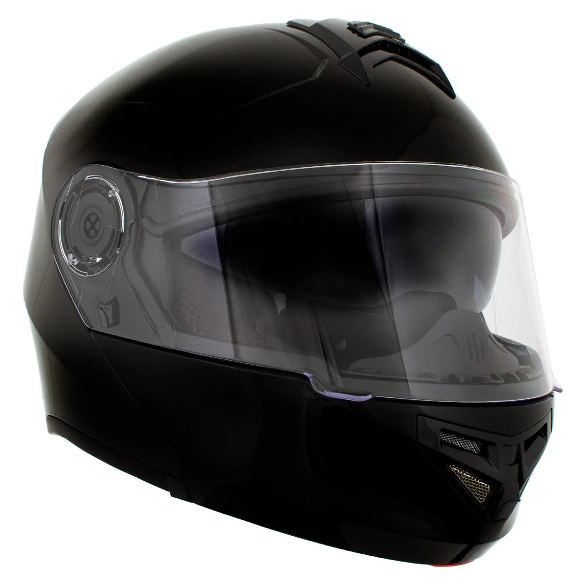 Milwaukee Helmets H7000 Glossy Black 'Mayday' Modular Motorcycle