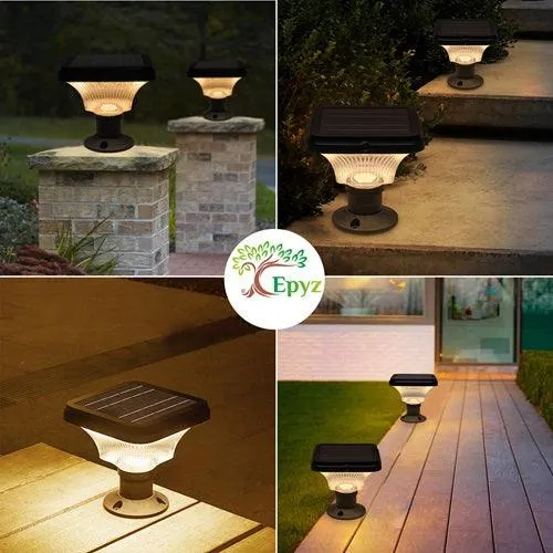 Modern Outdoor Pillar Lights | Solar Square Pillar Light