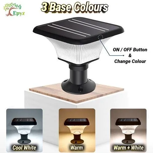 Modern Outdoor Pillar Lights | Solar Square Pillar Light