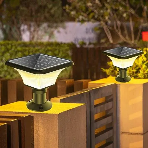 Modern Outdoor Pillar Lights | Solar Square Pillar Light