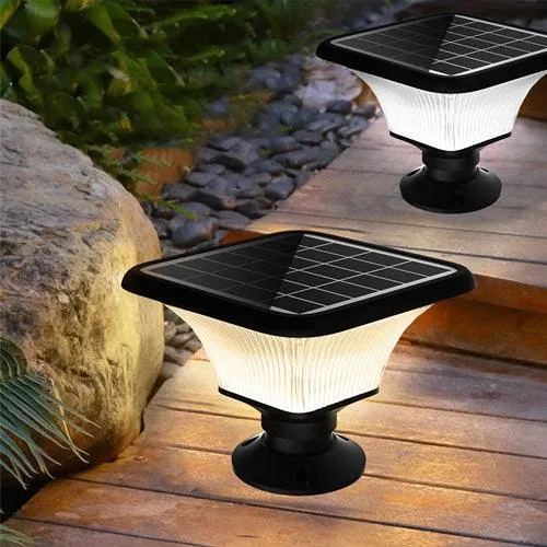 Modern Outdoor Pillar Lights | Solar Square Pillar Light