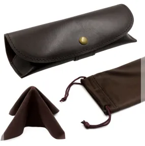 MyEyeglassCase Clip On Flip Up sunglasses Case Semi hard for sun clips with belt loop (IP875 Brown)